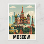 Moskau Russland Kunstzeitalter Reise Illustration Postkarte (Vorderseite)