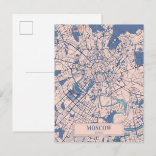 Moskau Russland Lockere Stadtplan Reise Postkarte