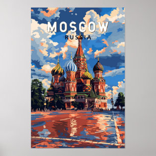 Moskau Russland Reise Kunst Vintage Poster