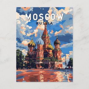 Moskau Russland Reise Kunst Vintage Postkarte