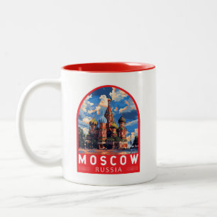 Moskau Russland Reise Kunst Vintage Zweifarbige Tasse