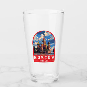 Moskau Russland Reisekunst Vintag Glas