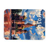 Moskau Russland Reisekunst Vintag Magnet (Horizontal)