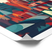 Moskau Russland Reisen künstlerisch farbenfroh Poster (Ecke)