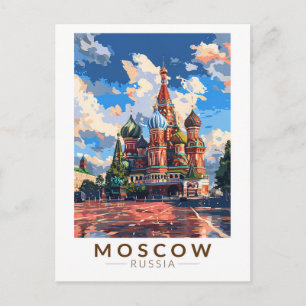 Moskau Russland Roter Platz Reise Kunst Vintage Postkarte