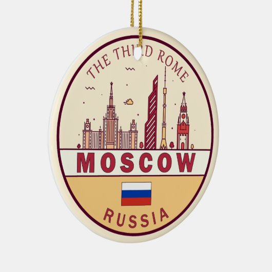 Moskau Russland Skyline Emblem Keramik Ornament (Rechts)