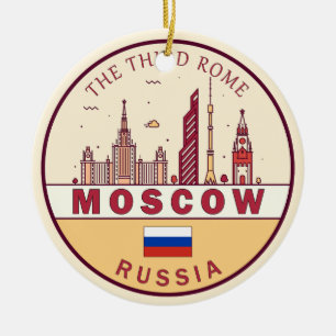 Moskau Russland Skyline Emblem Keramik Ornament