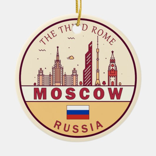 Moskau Russland Skyline Emblem Keramik Ornament (Vorne)