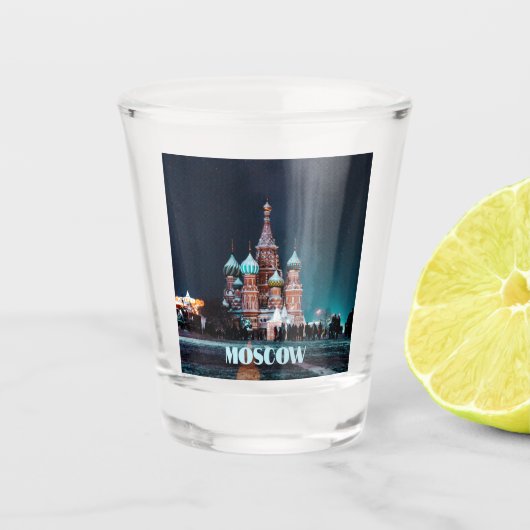 Moskau Russland St. Basils Kathedrale Schnapsglas (Vorderseite)