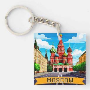 🧲 Moskau Russland Stadt Erinnerung Schlüsselanhänger
