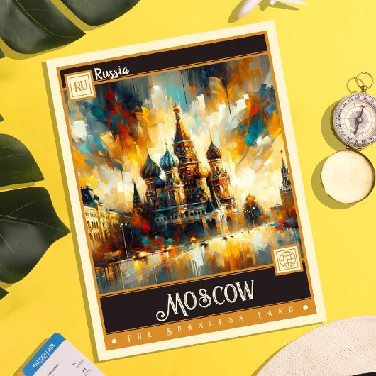 Moskau, Russland | Vintage Malerei Postkarte