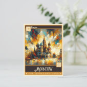 Moskau, Russland | Vintage Malerei Postkarte (Stehend Vorderseite)