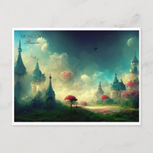 Moskau Russland Vintage Reise Stadtstrassen Postkarte