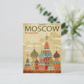 Moskau Russland Vintage Reise Stadtstrassen Postkarte (Stehend Vorderseite)