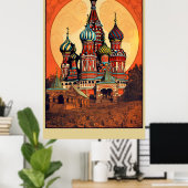 Moskau, Russland Vintage Travel Poster (Heimbüro)