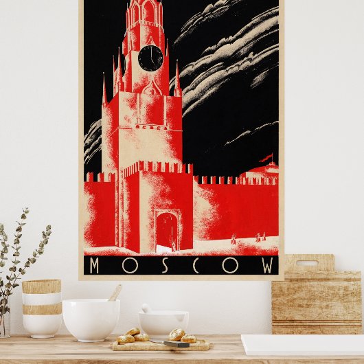 Moskau Russland Vintage Travel Poster wiederherges (Küche)