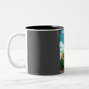 Moskau Russland Vintages Minimal-Reiseplakat Zweifarbige Tasse