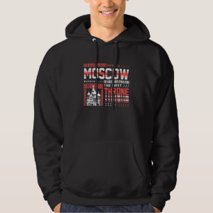 Moskau Russland Wahrzeichen Typografie Reise Hoodie