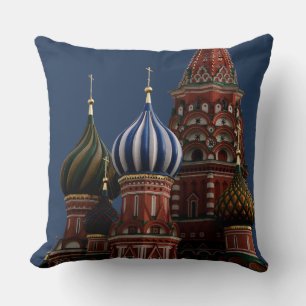 Moskau St Basil's Cathedral Blue Throw Pillow Kissen