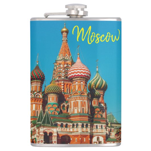 Moskau St Basil's Cathedral Roter Platz Flachmann (Vorderseite)