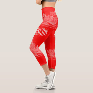 Moskau St Basil's Cathedral Roter Platz Sketch Capri Leggings