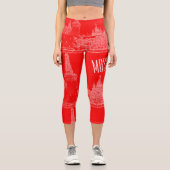 Moskau St Basil's Cathedral Roter Platz Sketch Capri Leggings (Vorderseite)