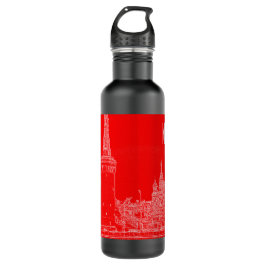 Moskau St Basil's Cathedral Roter Platz Sketch Edelstahlflasche