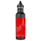 Moskau St Basil's Cathedral Roter Platz Sketch Edelstahlflasche (Links)