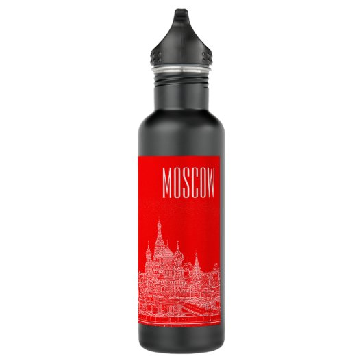 Moskau St Basil's Cathedral Roter Platz Sketch Edelstahlflasche (Rechts)