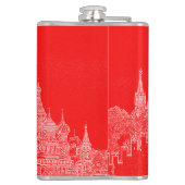 Moskau St Basil's Cathedral Roter Platz Sketch Flachmann (Rückseite)