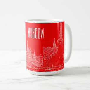 Moskau St Basil's Cathedral Roter Platz Sketch Kaffeetasse
