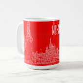 Moskau St Basil's Cathedral Roter Platz Sketch Kaffeetasse (Vorderseite Links)