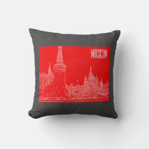 Moskau St Basil's Cathedral Roter Platz Sketch Kissen