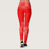 Moskau St Basil's Cathedral Roter Platz Sketch Leggings (Rückseite)