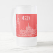 Moskau St Basil's Cathedral Roter Platz Sketch Mattglas Bierglas (Vorderseite Links)