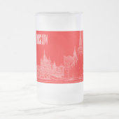 Moskau St Basil's Cathedral Roter Platz Sketch Mattglas Bierglas (Mittel)