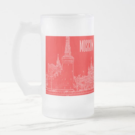 Moskau St Basil's Cathedral Roter Platz Sketch Mattglas Bierglas (Links)