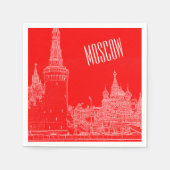Moskau St Basil's Cathedral Roter Platz Sketch Serviette (Vorderseite)