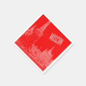 Moskau St Basil's Cathedral Roter Platz Sketch Serviette (Ecke)