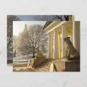 Moskau. Winter. Löwenskulptur. Hinweiskarte (Vorne/Hinten)