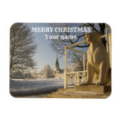 Moskau. Winter. Löwenskulptur Magnet (Horizontal)