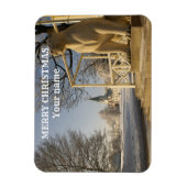 Moskau. Winter. Löwenskulptur Magnet (Vertikal)