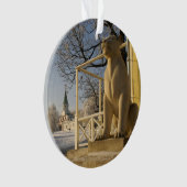 Moskau. Winter. Löwenskulptur Ornament (Vorderseite)