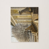 Moskau. Winter. Löwenskulptur. Puzzle (Vertikal)