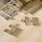 Moskau. Winter. Löwenskulptur. Puzzle (Seite)