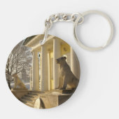 Moskau. Winter. Löwenskulptur Schlüsselanhänger (Rückseite)