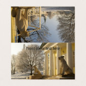 Moskau. Winter. Löwenskulptur. Visitenkarten (Außenseite Aufgefaltet)