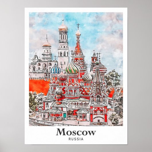 Moskauer Architekturskizze Poster (Vorne)