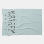 Moskauer Breitengrad-Koordinaten Geschirrtuch (Horizontal)