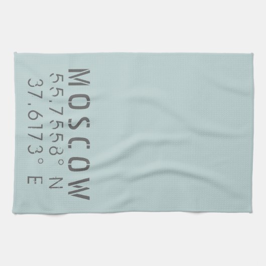 Moskauer Breitengrad-Koordinaten Geschirrtuch (Horizontal)